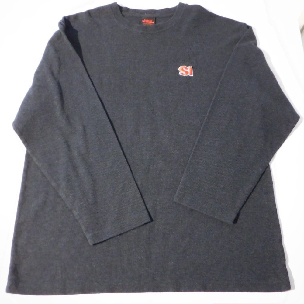 Sports Illustrated Long Sleeve Shirt Thermal Black Waffle SI Logo Unisex XL
